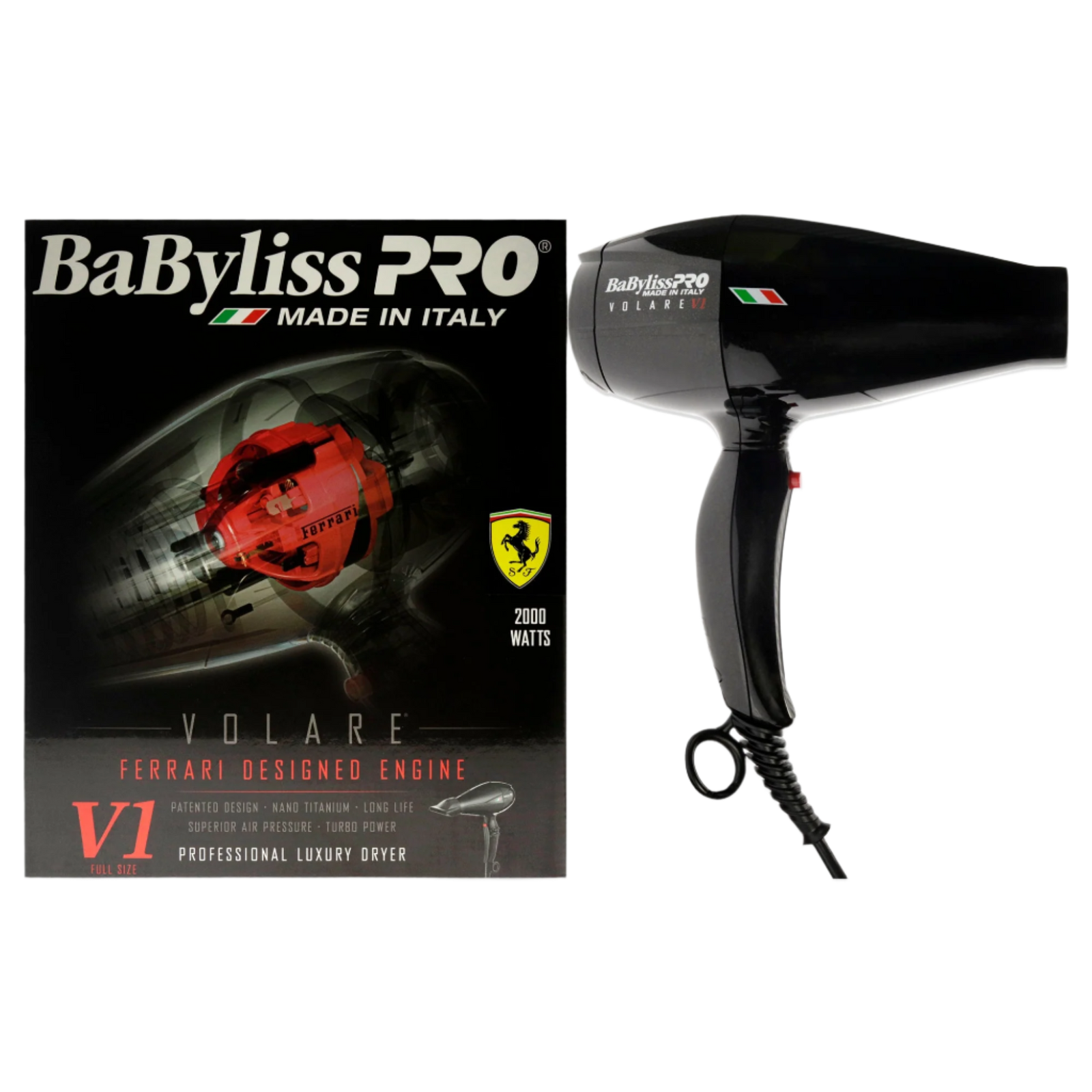 Babyliss PRO V1 Volare Ferrari Designed Engine Hair Dryer
