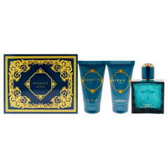 Versace Eros for Men- 3 Pc Gift Set (EDT Spray, After Shave Balm, Shower Gel)