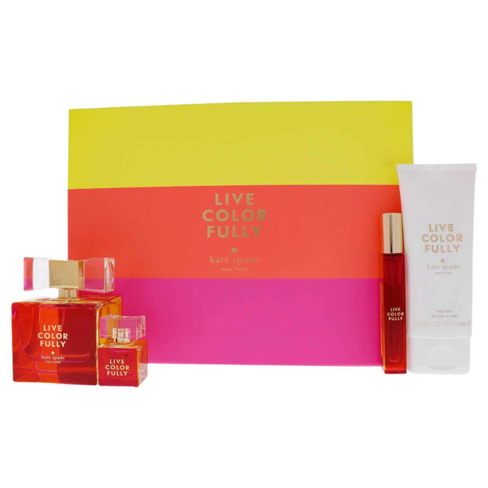 Live Colorfully - 4 Pc Gift Set EDP Spray, Replica, Body Lotion, Pencil Spray