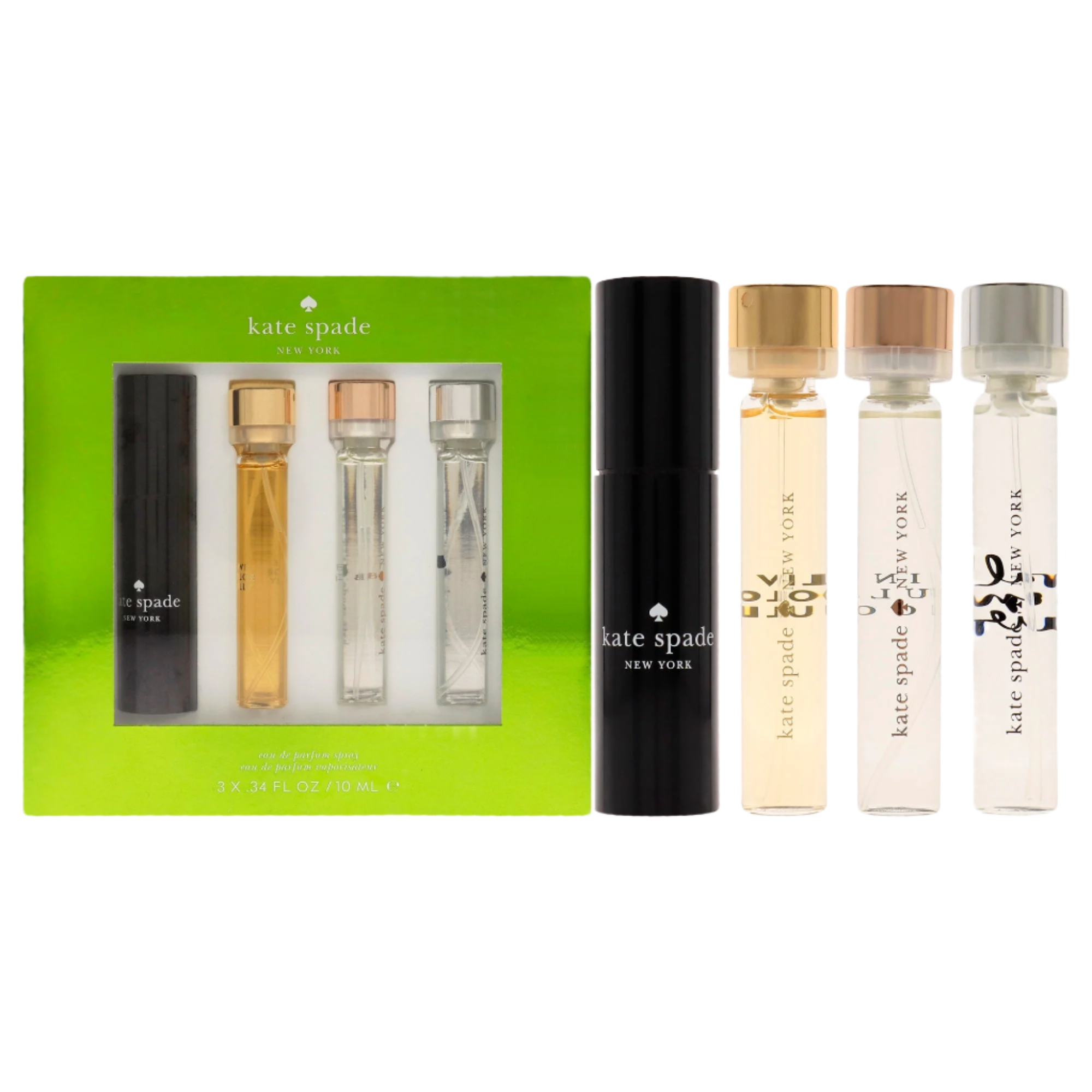KSNY Purse Coffret - 3 Pc Mini Gift Set 0.34oz Live Colorfully, Walk on Air, In Full Bloom EDP Spray