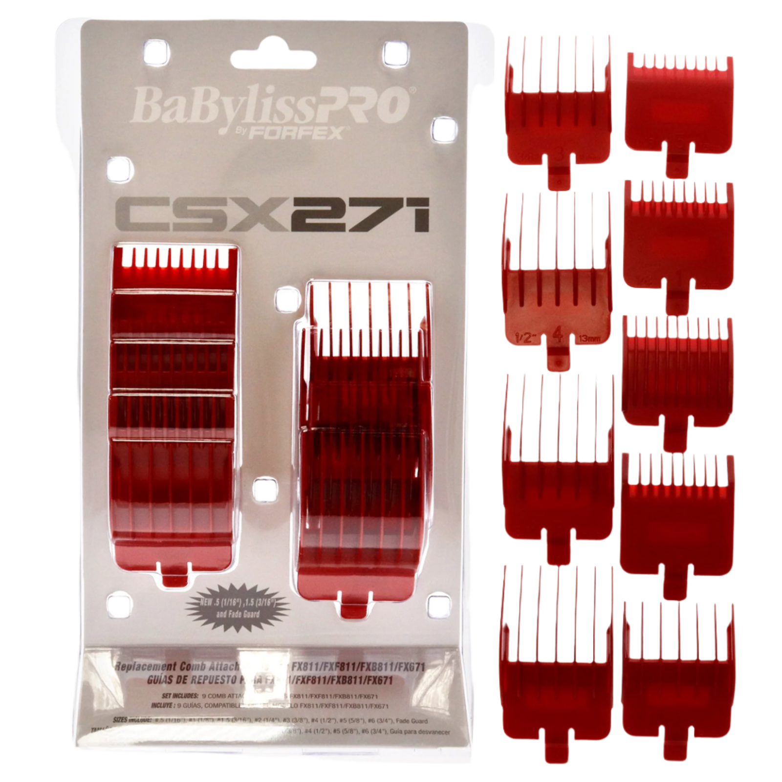 Forfex Replacement Comb Attachments - FXCSX271 - Red