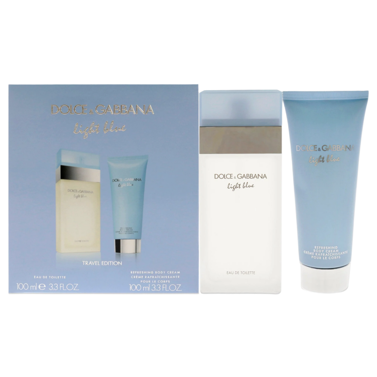 Light Blue - 2 Pc Gift Set Spray, Body Cream