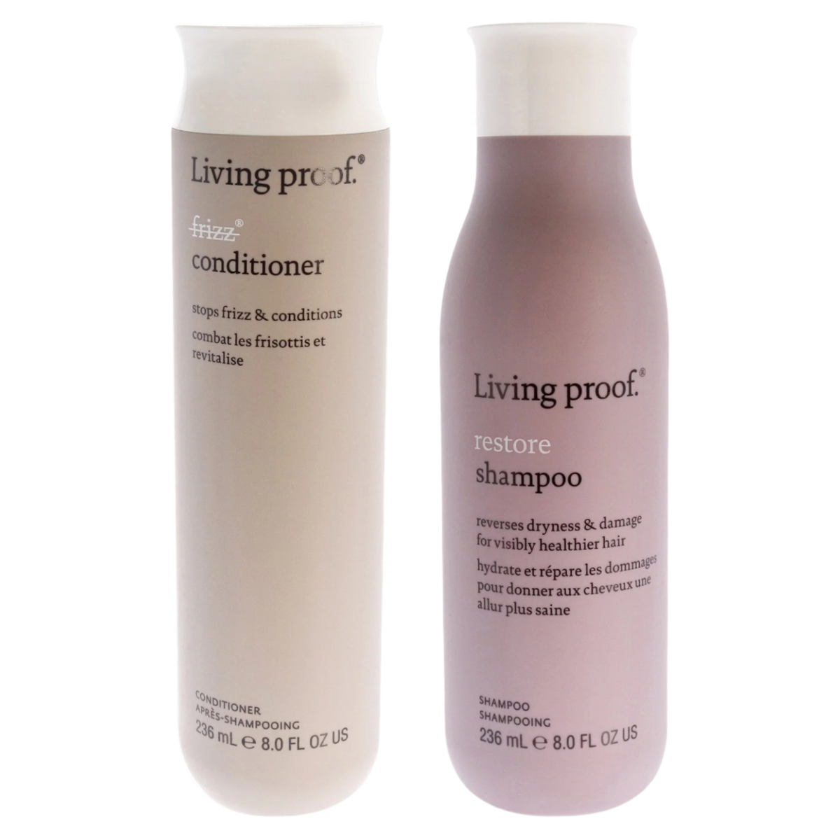 Living Proof No Frizz Conditioner and Restore Shampoo - Dry or Damaged Hair Kit